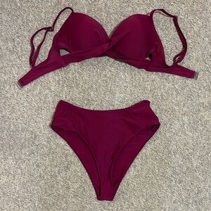 Elegant Burgundy Bikini Set